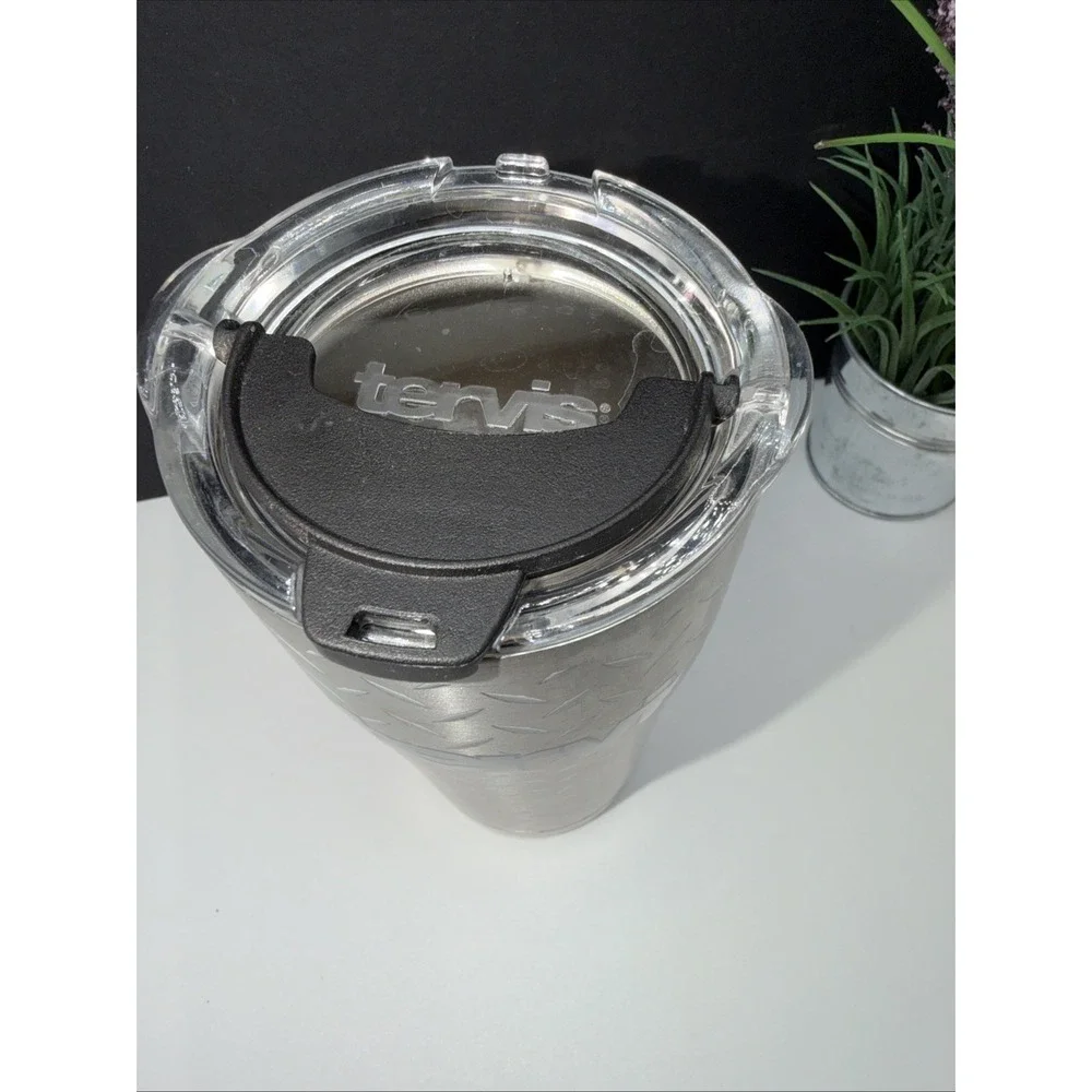 Tervis Tumbler Diamond Plate 20 oz Stainless Steel w/Slider Lid‎ Industrial Fl